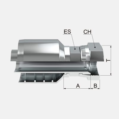 FHFJ Hembra Giratoria Recta JIC 37º