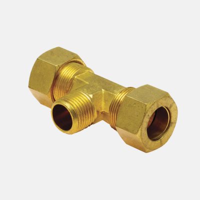 72F Conexión de Latón, Unión Tee de Compresión - Macho NPT
