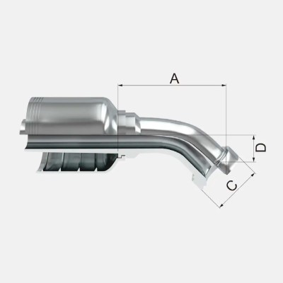 FJPHC45 Flange a 45º Estilo Caterpillar