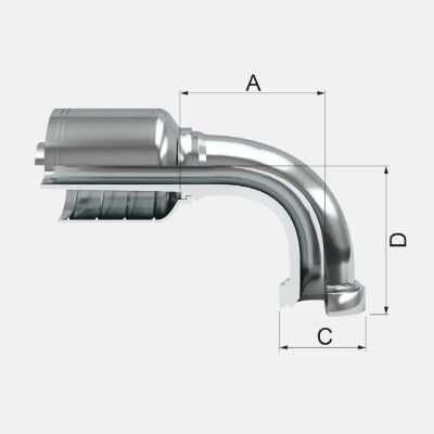 FKPAK90 Flange a 90º Estilo Komatsu